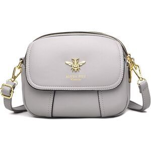 Women Grey Imported Faux Leather Stylish Small Crossbody Wallet Bags